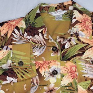 ALLISON DALEY Jacket Blazer Sz 12P Floral Long‎ Sleeve Pockets Buttons EUC